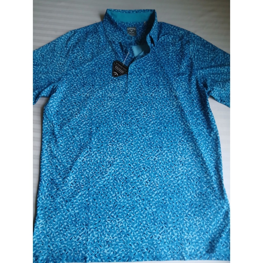 Callaway Polo Medium Opti Dri Swing Tech Geometric Stretch Active Golf Wicking